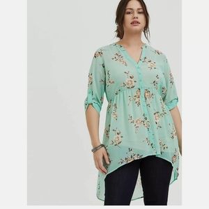 Torrid Size 1 Floral Babydoll Tunic